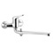 Chrome Wall Mount Tub Faucet with Long Swivel Spout